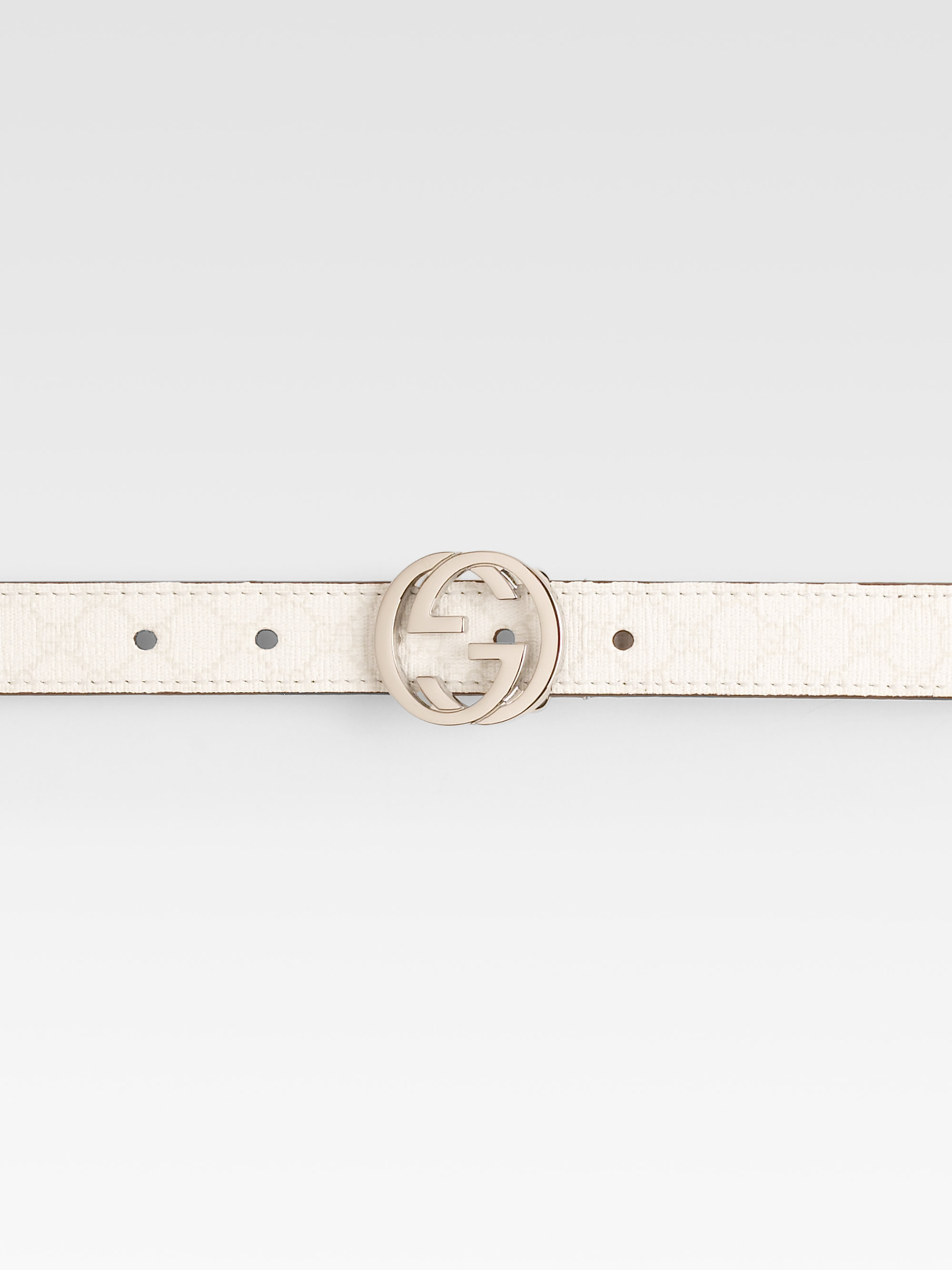 Gucci Kids Interlocking G Buckle Belt in White Lyst