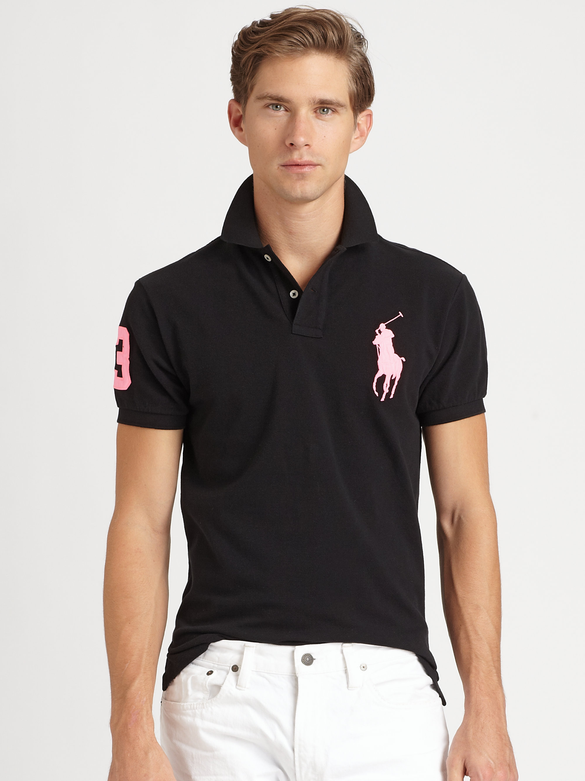 black and pink ralph lauren polo