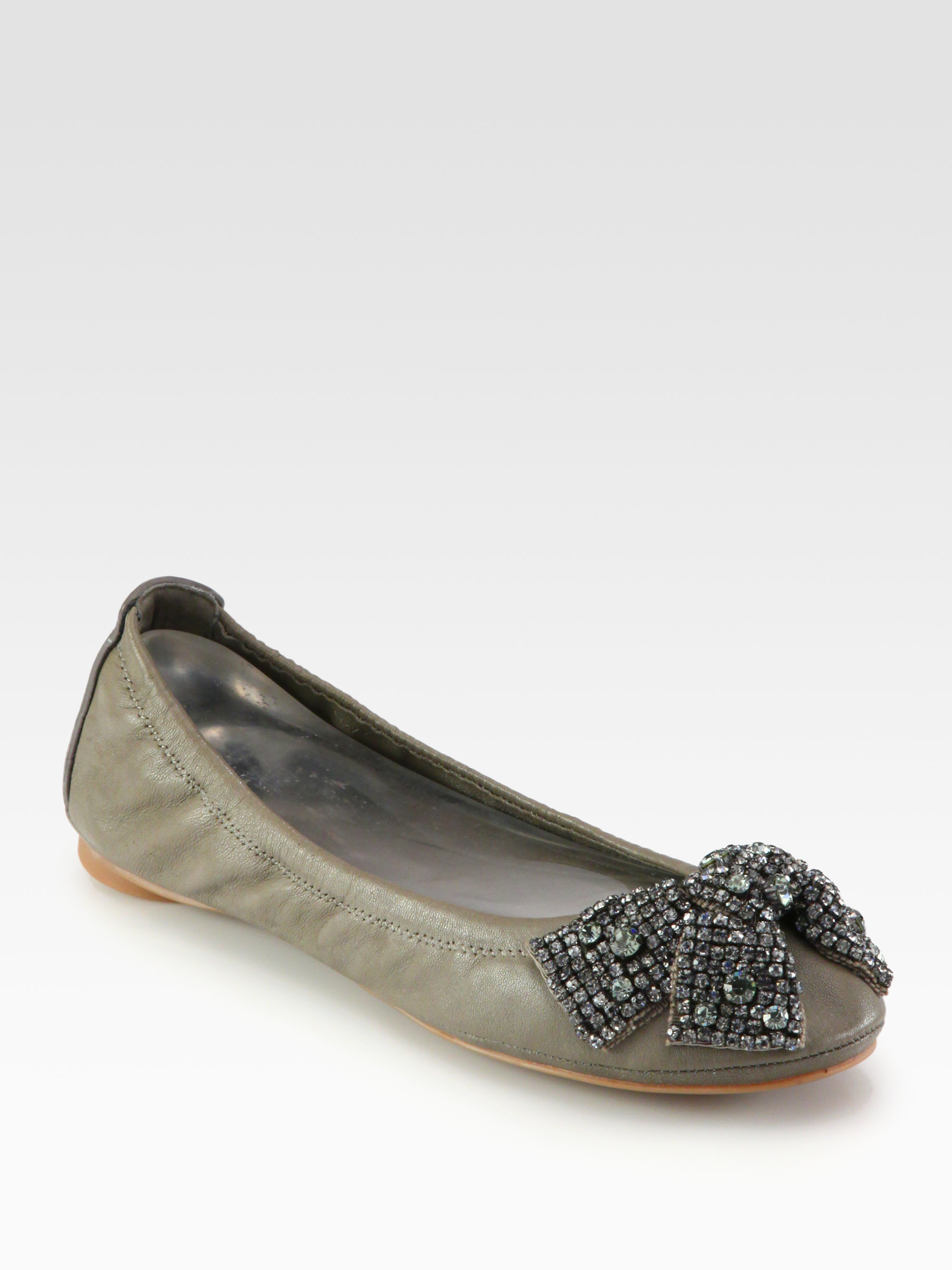 tory burch crystal strap ballet flat