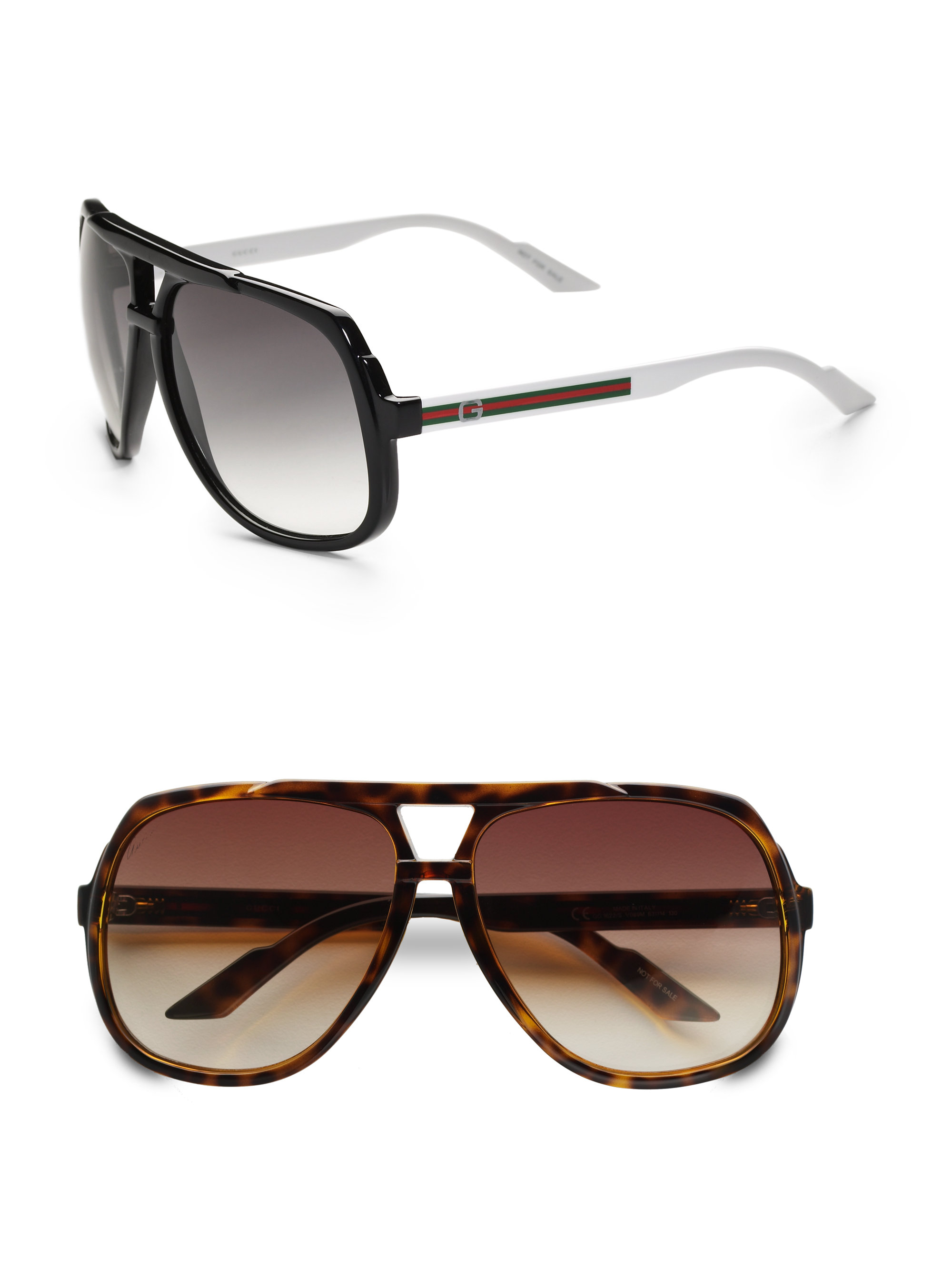 Gucci Plastic Aviator Sunglasses in Brown for Men | Lyst