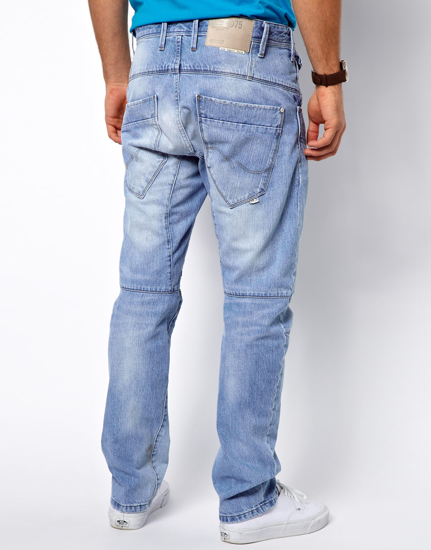 ASOS Jack Jones Stan Osaka Jeans in Anti Fit in Blue for Men - Lyst