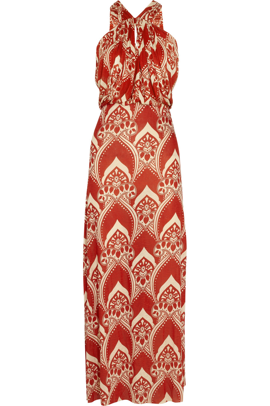 Lyst - T-bags Printed Jersey Maxi Dress in Red