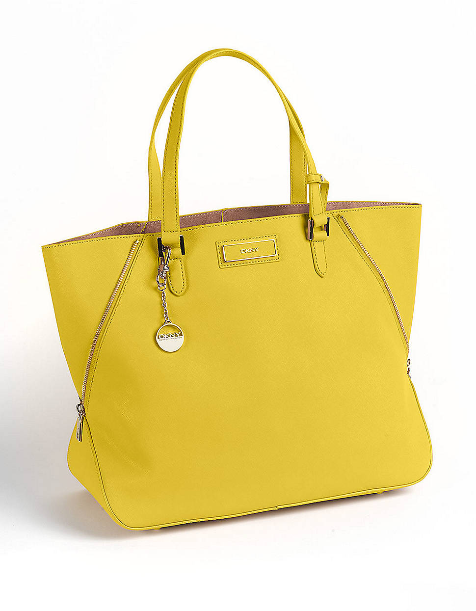 Lyst Dkny Leather Tote Bag in Yellow