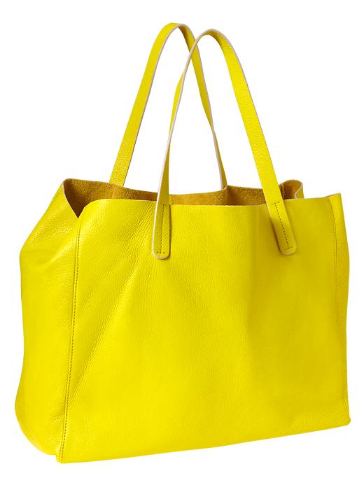 gap leather tote bag
