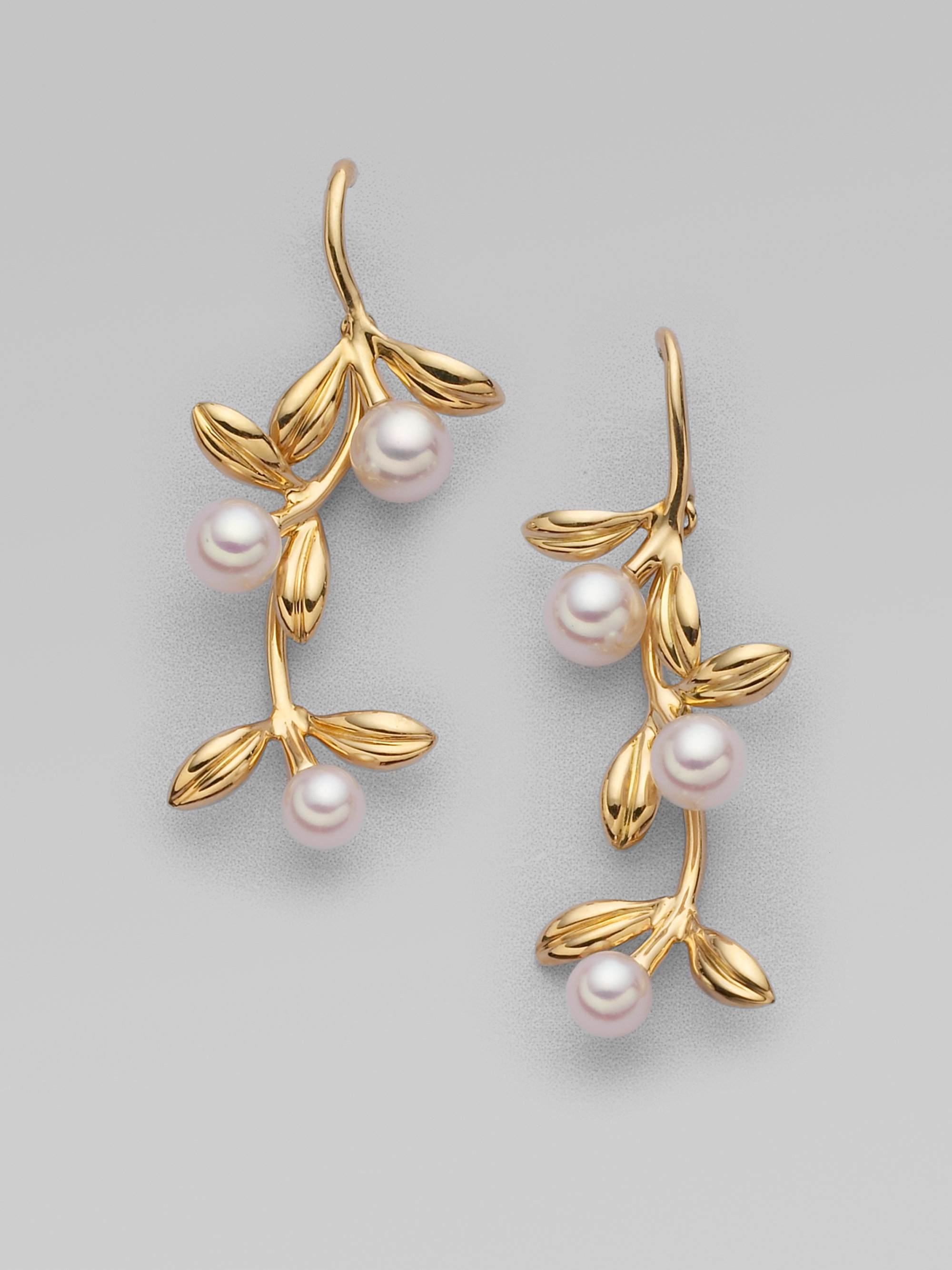 metallic pearl earrings