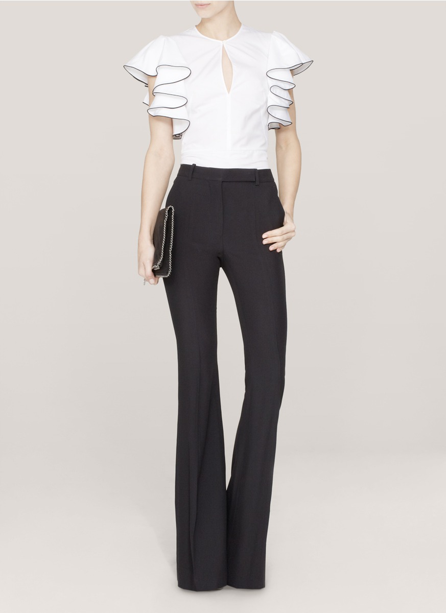 Alexander McQueen High-waisted Boot-cut Pants in Black