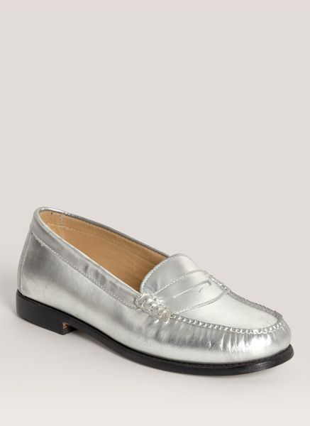 G.h. Bass & Co. Wayfarer Metallic Loafers in Silver | Lyst