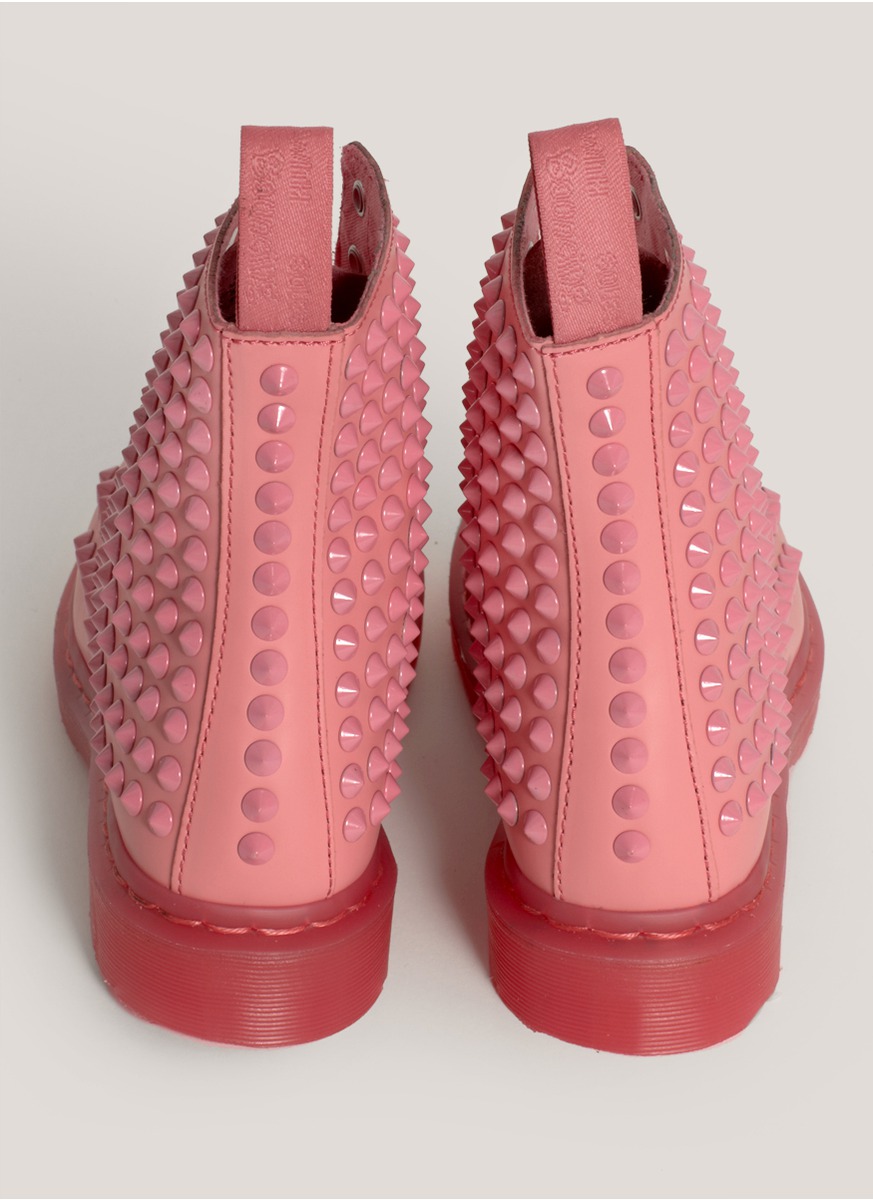 Dr. Martens Spike Studded Lace-up Boots in Pink Lyst