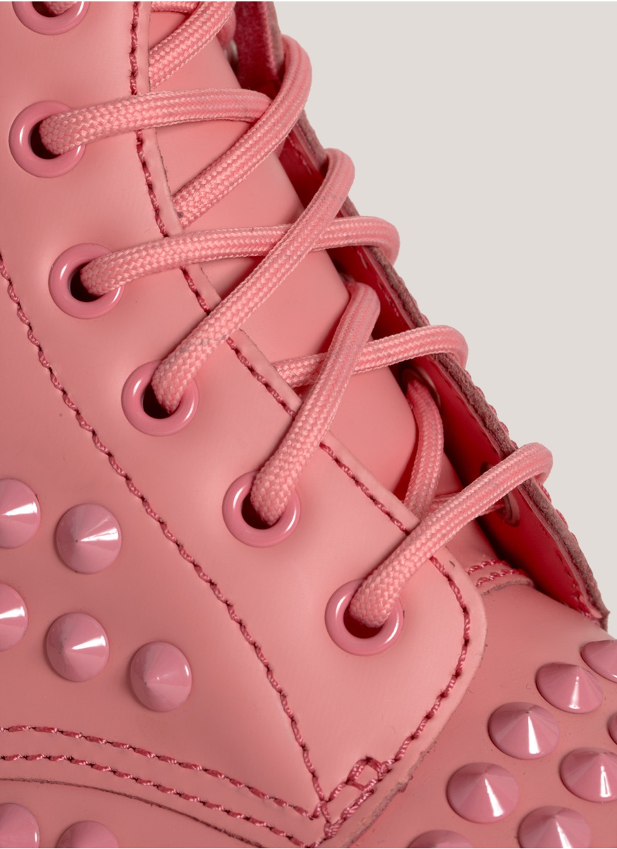 Dr. Martens Spike Studded Lace-up Boots in Pink - Lyst