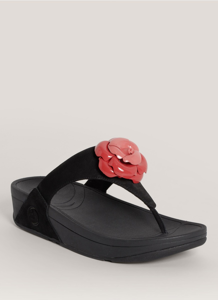 Fitflop Florent Rose-detail Flip-flops in Black | Lyst