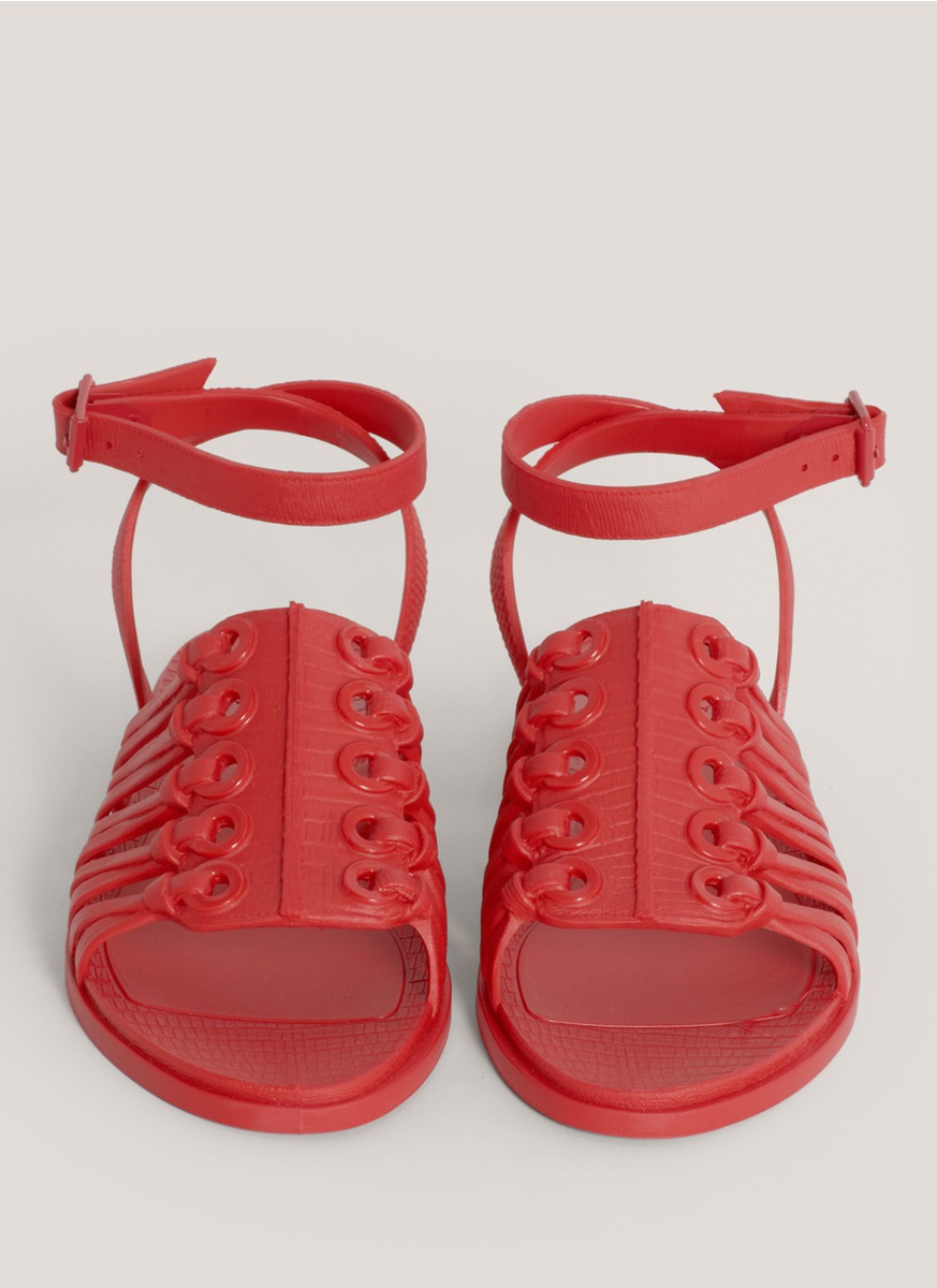 cheap red flat sandals
