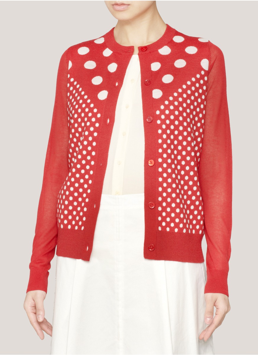 polka dot cardigan women's