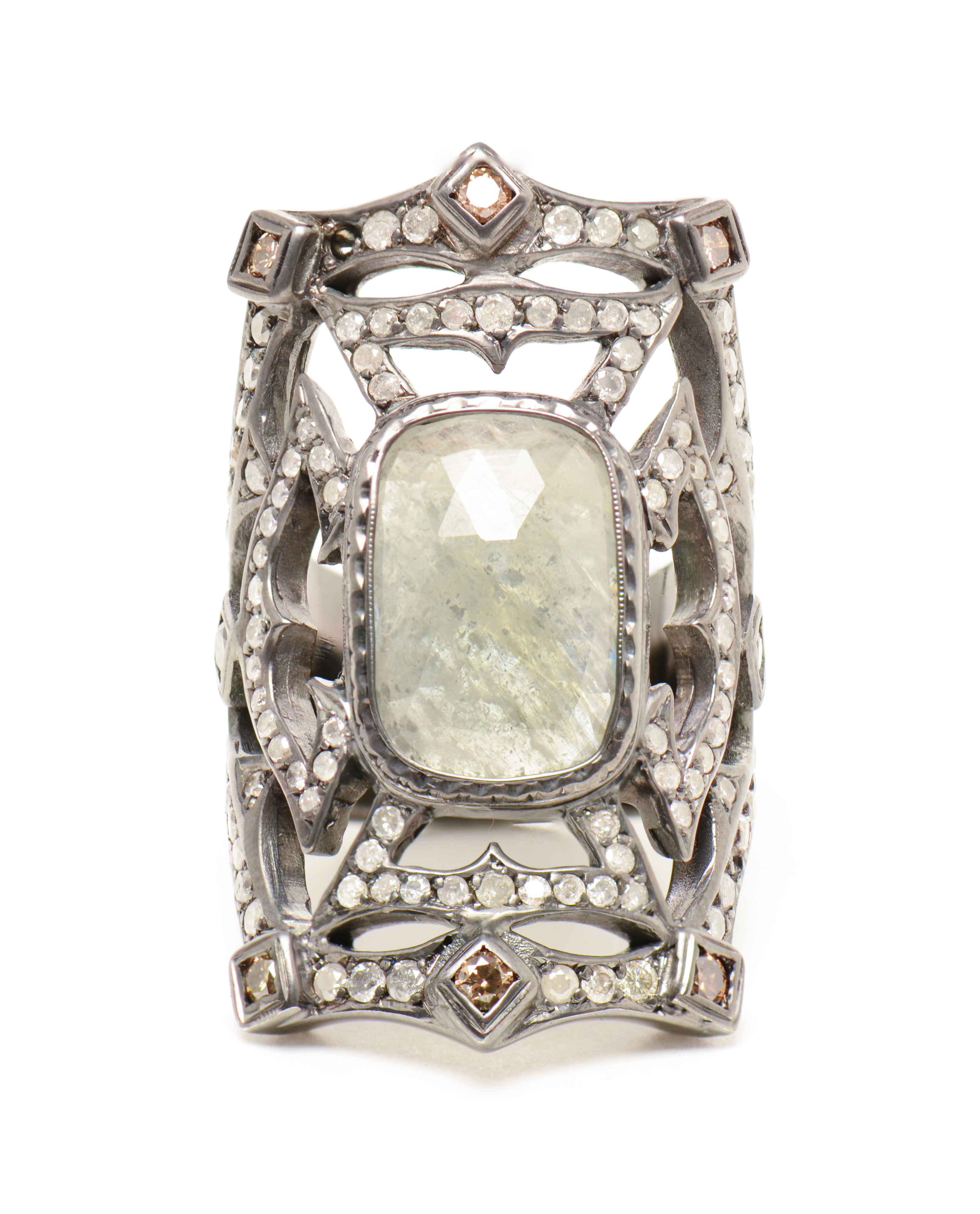 Loree Rodkin Medieval Diamond And Sapphire Ring in Gray | Lyst