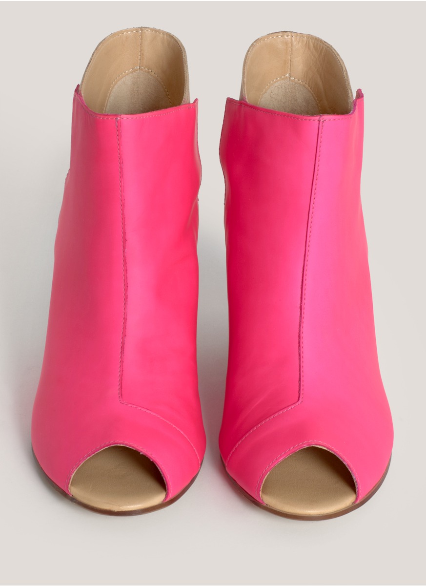 pink open toe booties