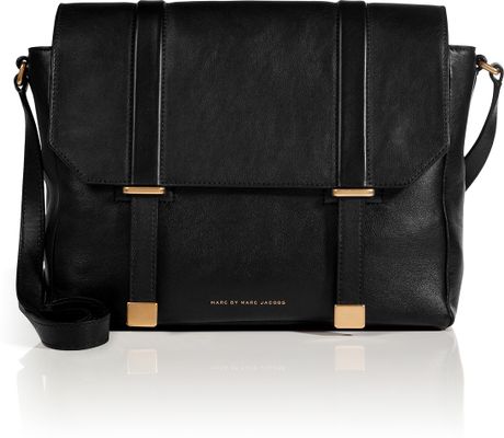Marc By Marc Jacobs Leather Natural Selection Messenger Bag in Black in ...