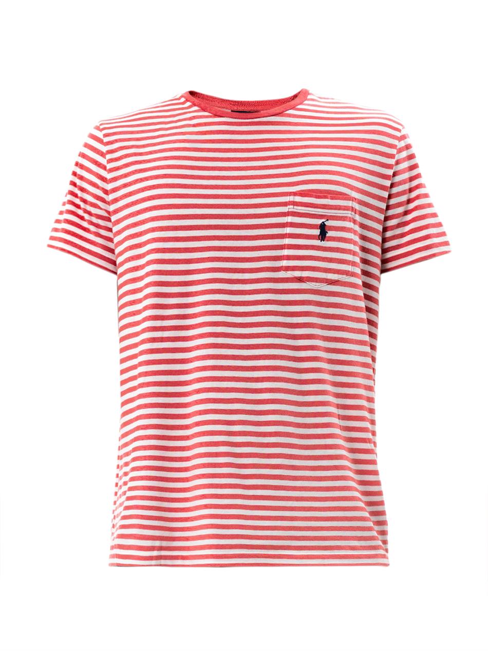 Polo Ralph Lauren Stripe Pocket T-Shirt in Red (White) for Men - Lyst