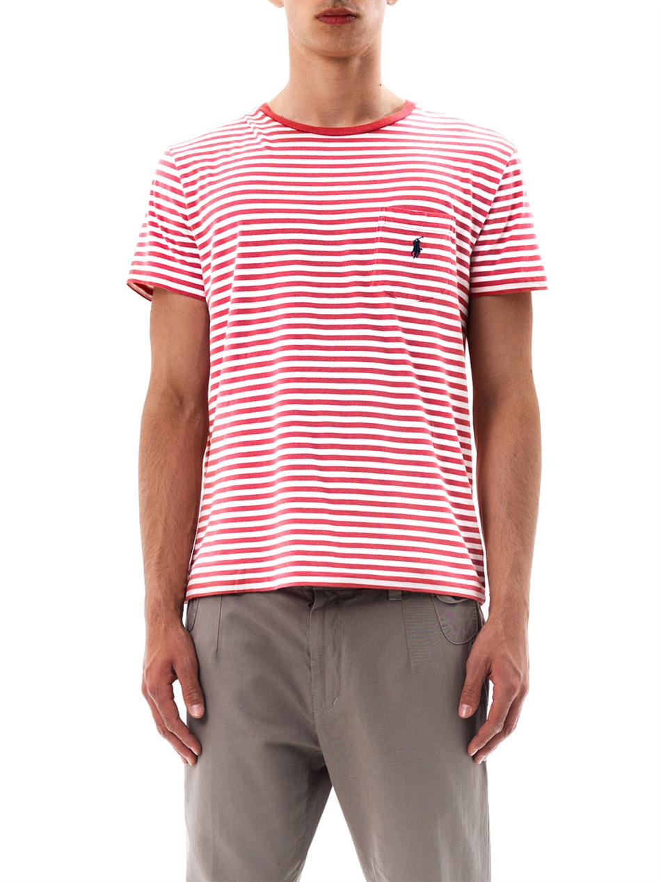 Polo Ralph Lauren Stripe Pocket T-Shirt in Red (White) for Men - Lyst