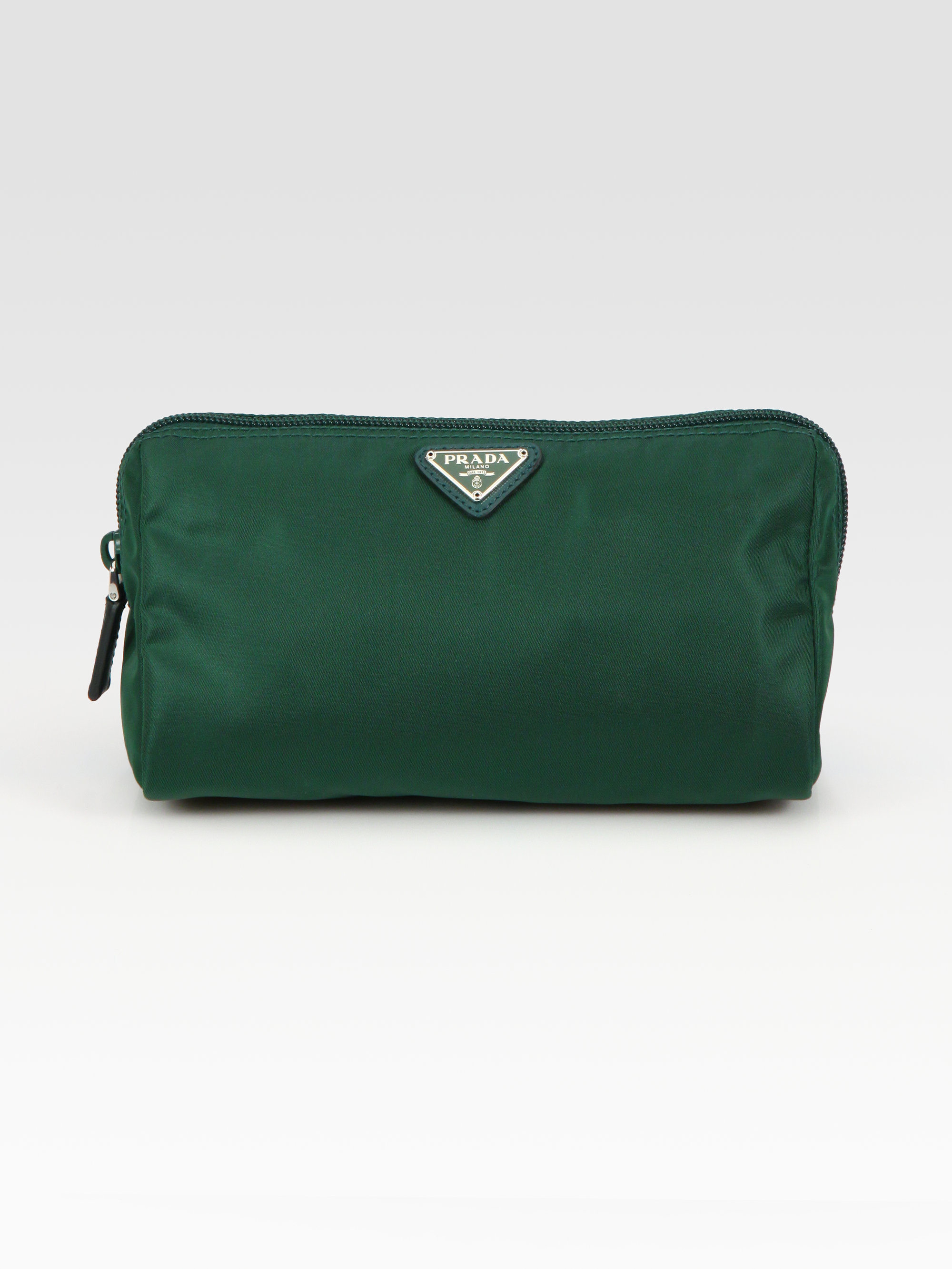 Prada Nylon Triangle Cosmetic Bag in Green | Lyst