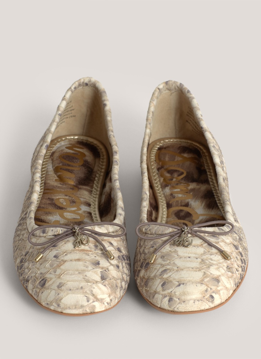 snake print ballerinas