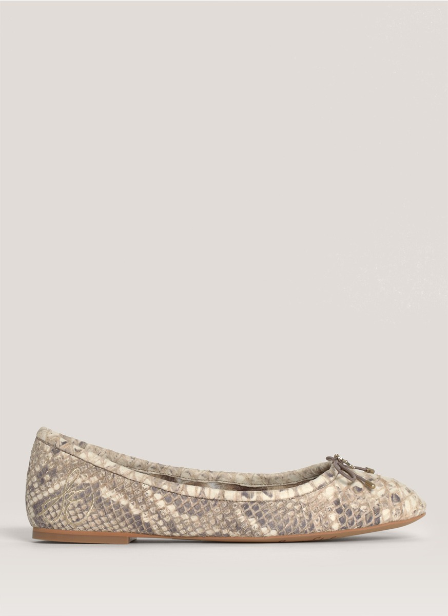 snake print ballerinas