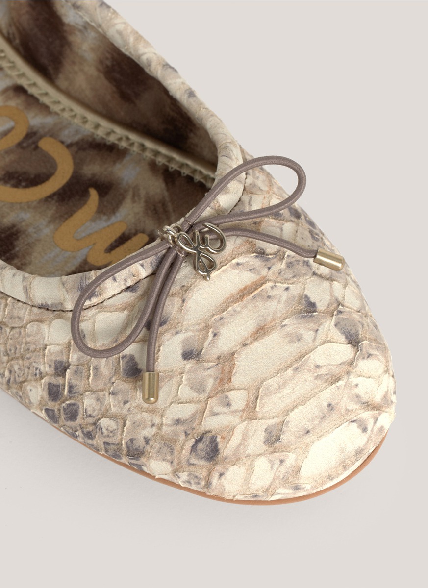 snake print ballerinas