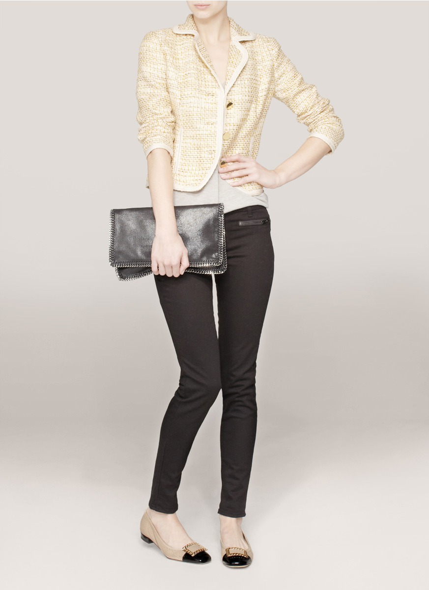 stuart weitzman capture leather ballet flats