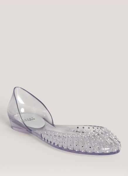 stuart weitzman clear jelly flats