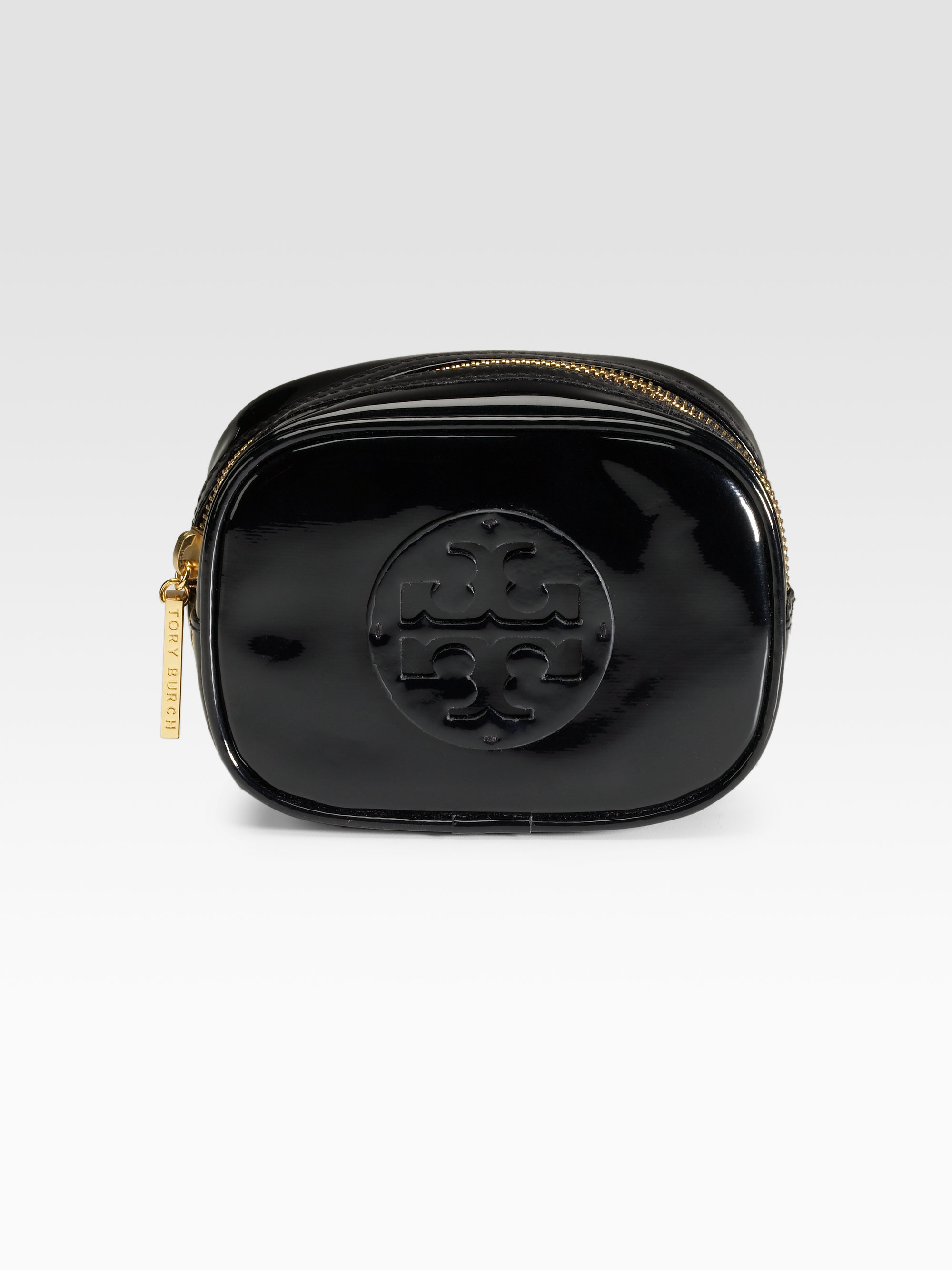 Tory Burch Patent Leather Cosmetic Bag in Black | Lyst