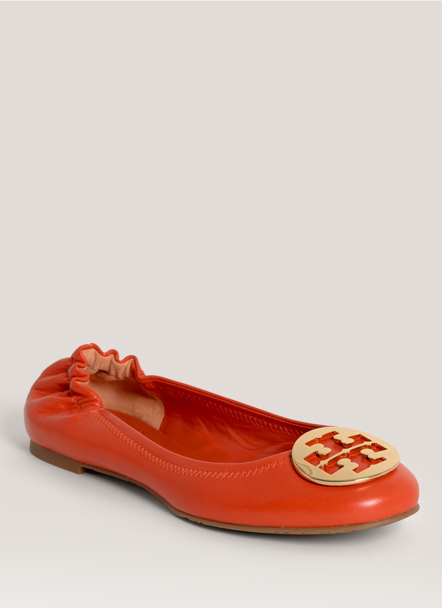 Tory Burch Reva Leather Ballerina Flats 