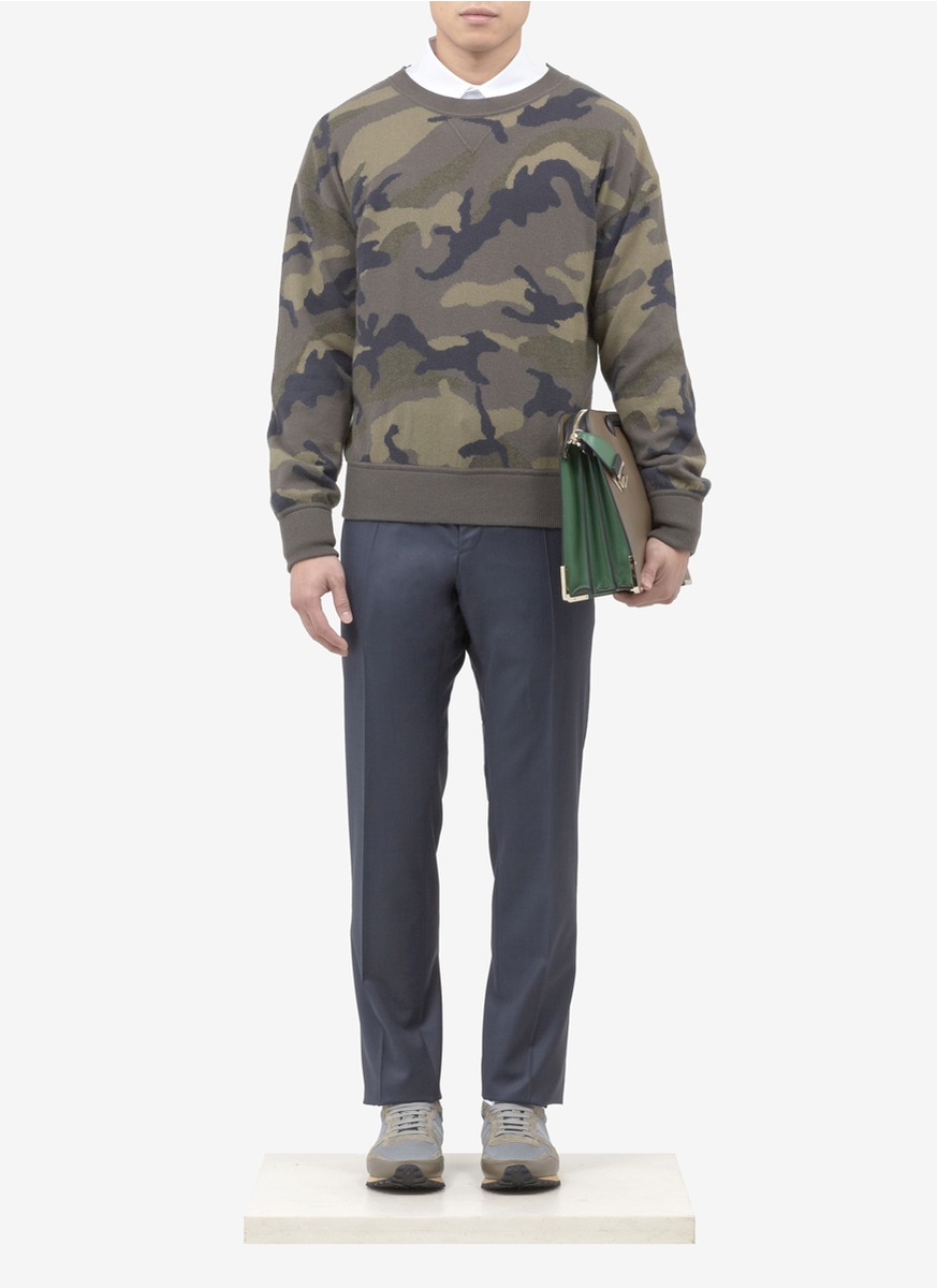 Valentino Camouflage Cashmere Sweater for Men | Lyst