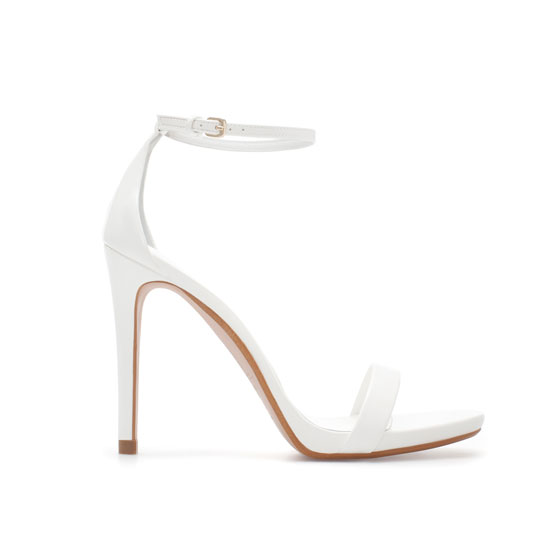 white thin strap sandals