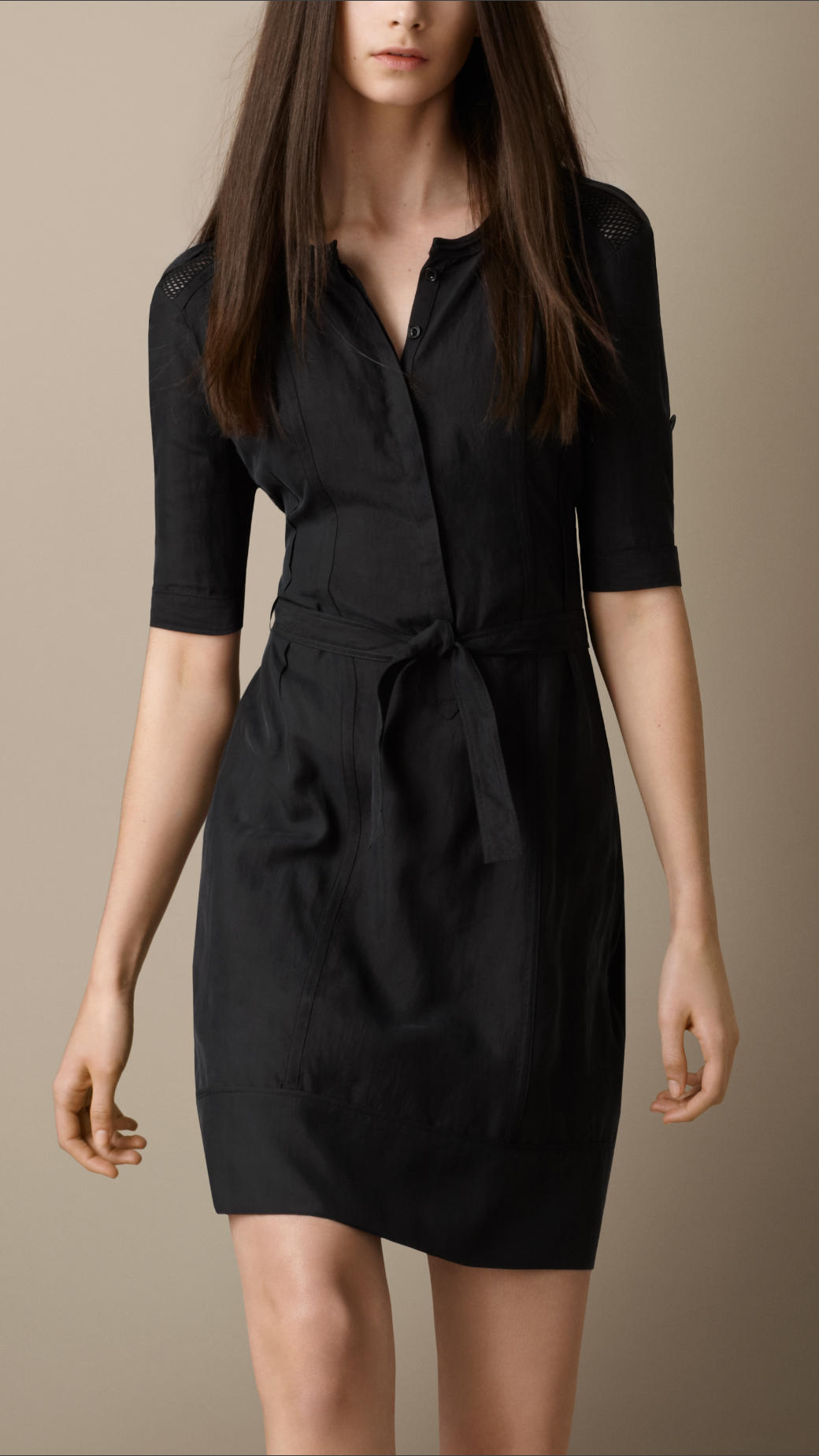 Burberry Brit Silk Shirt Dress in Black ...