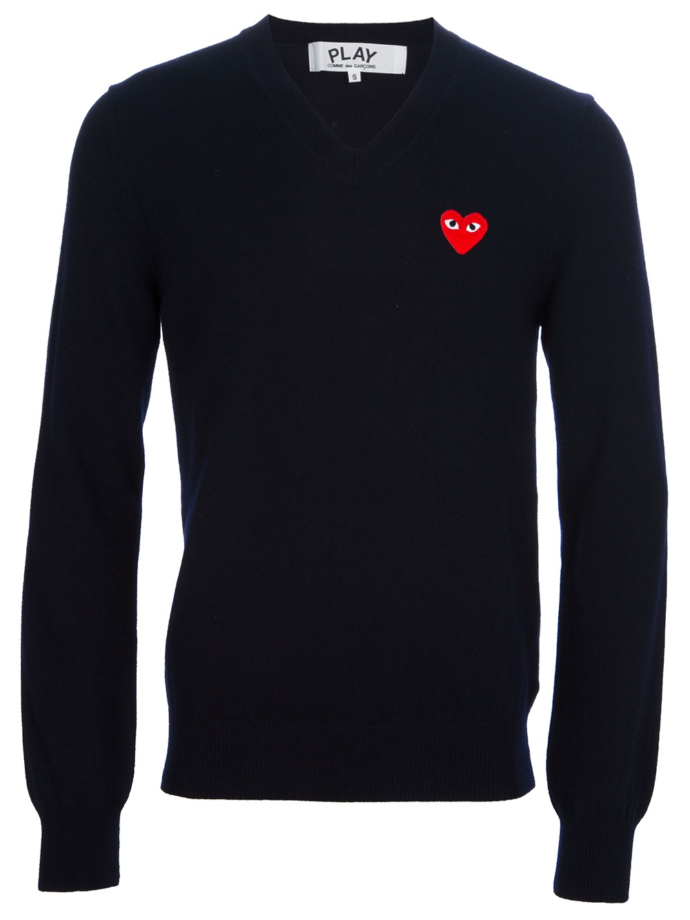 Play Comme Des Garçons Heat Logo V-Neck Sweater in Blue for Men (navy ...
