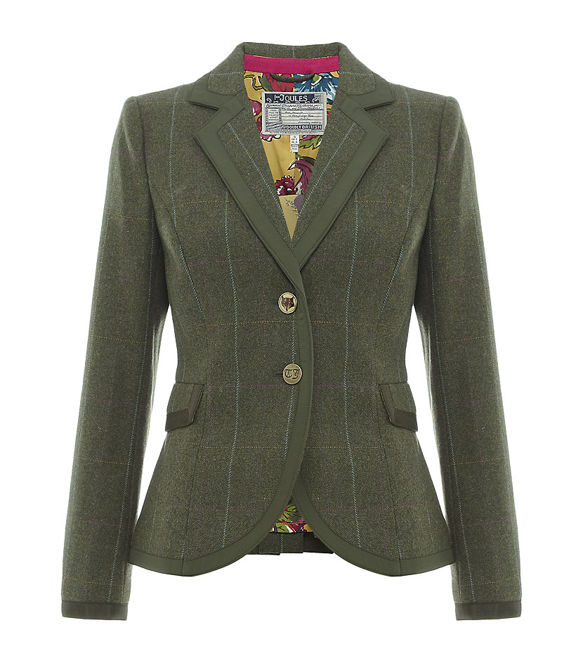 Joules Charing Tweed Blazer in Green | Lyst