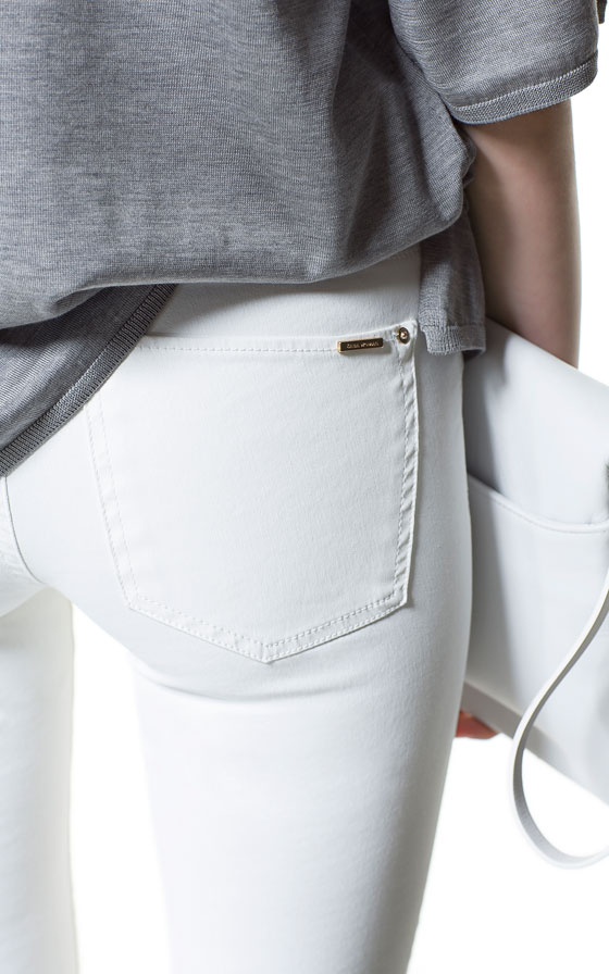 Zara Coated Jeans in White | Lyst
