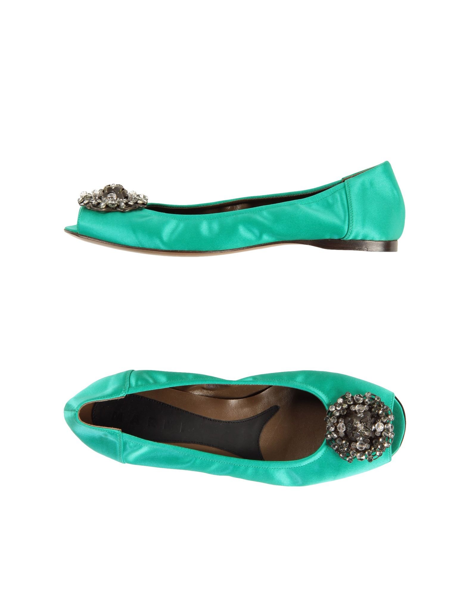 ballet flats with green soles