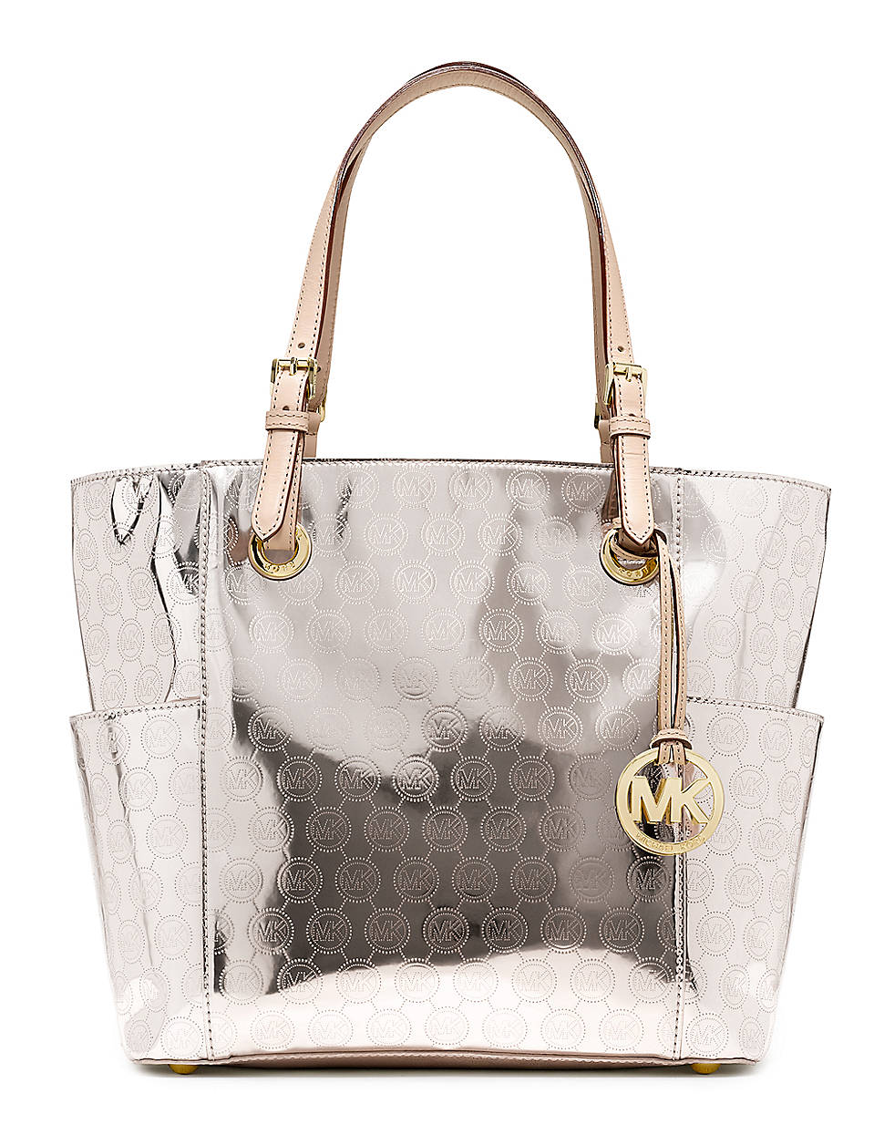 Lyst Michael Kors Jet Set Mirror Metallic Eastwest Gallery