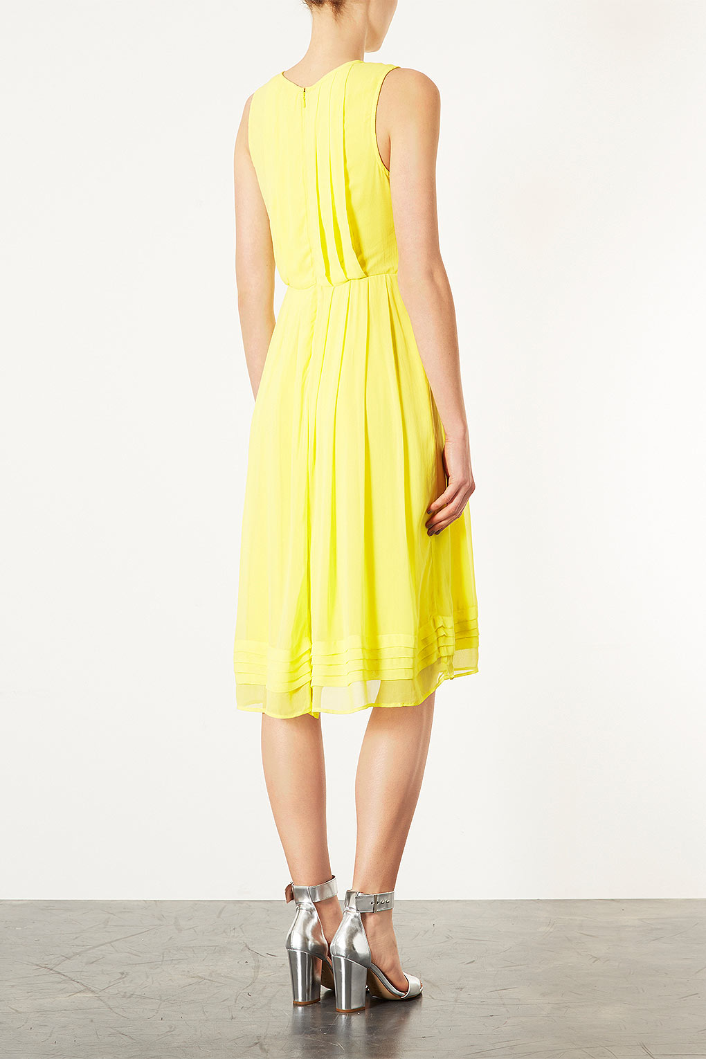 topshop yellow midi dress