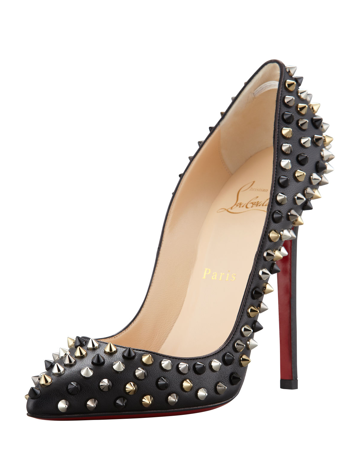black red bottom heels with spikes