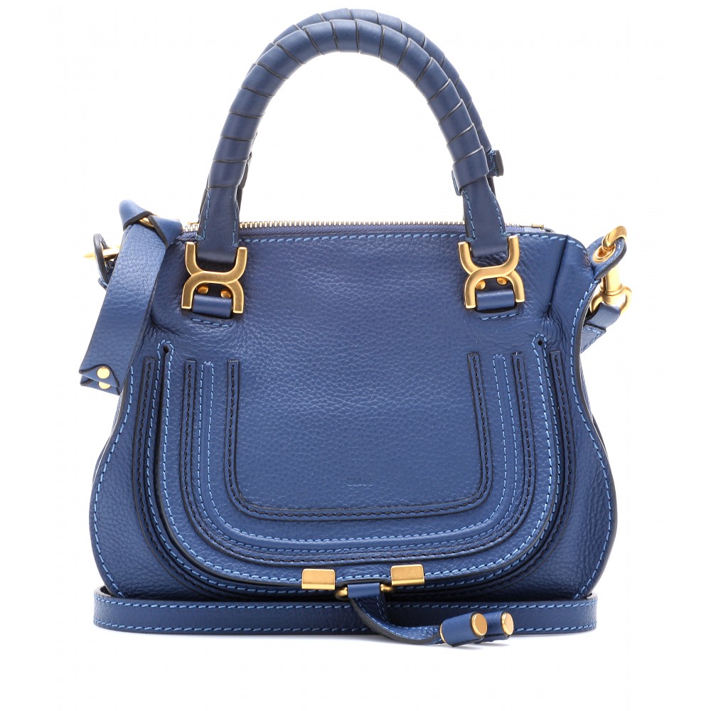 Chloé Baby Marcie Leather Handbag in Blue - Lyst