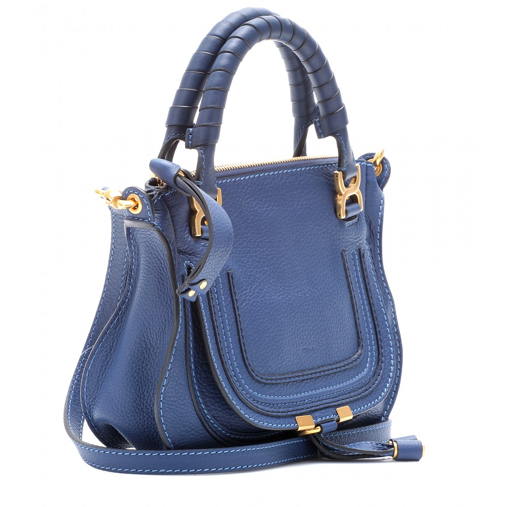 Chloé Baby Marcie Leather Handbag in Blue - Lyst