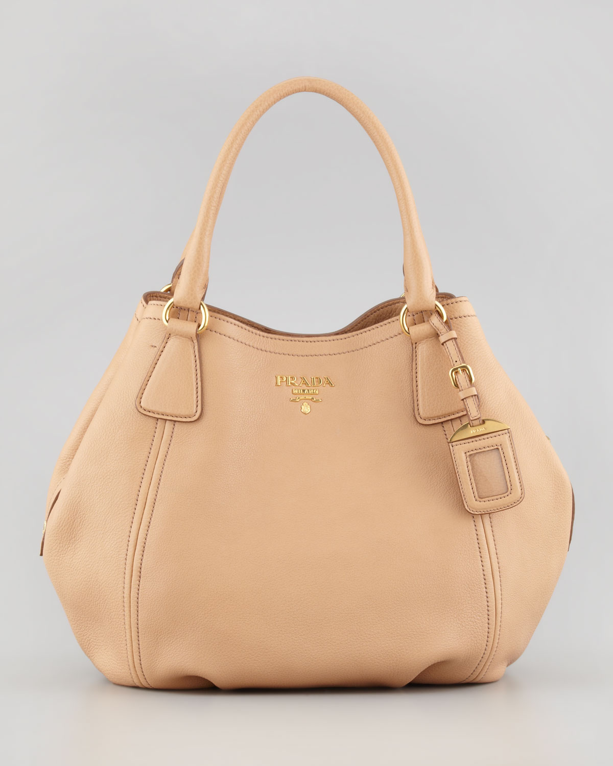 Prada Daino Medium Shoulder Tote Bag in Beige (Natural) - Lyst