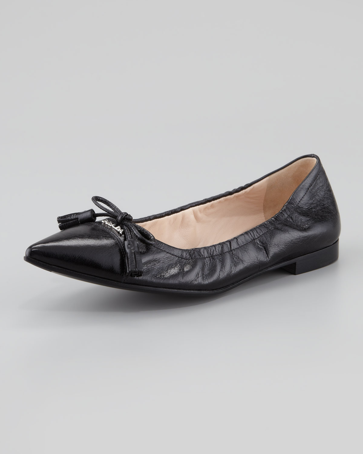 prada black flat shoes