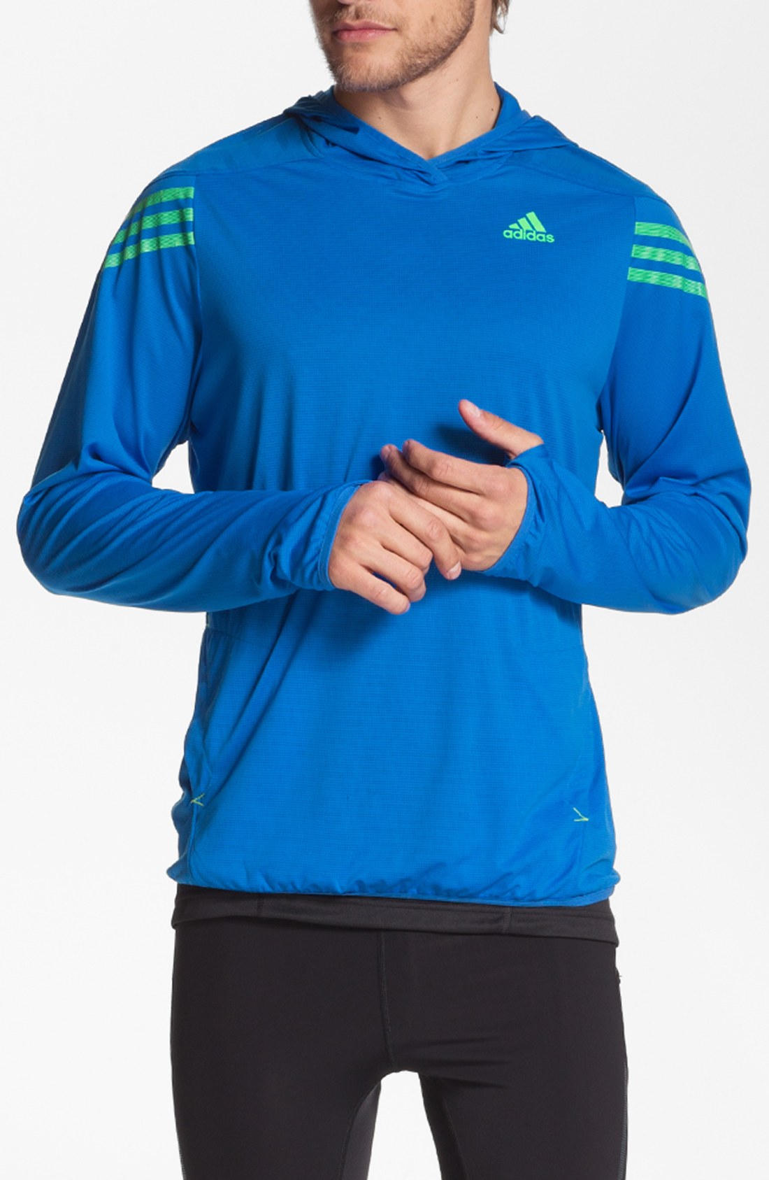 Adidas Lightweight Hoodie in Blue for Men (prime blue/ green zest) | Lyst