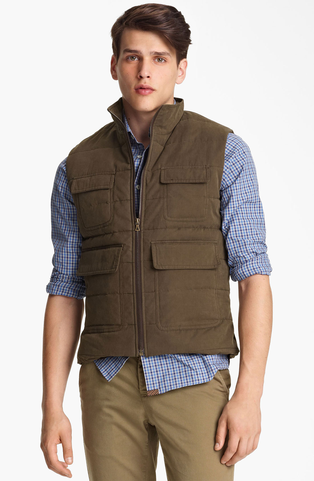 Billy Reid Quilted Puffer Vest in Green for Men (olive) | Lyst