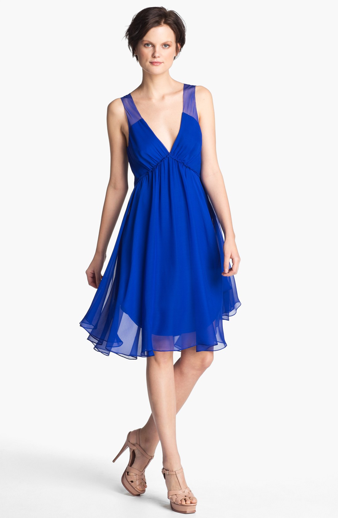 Haute Hippie Betsee Silk Chiffon Dress in Blue (cobalt blue) | Lyst