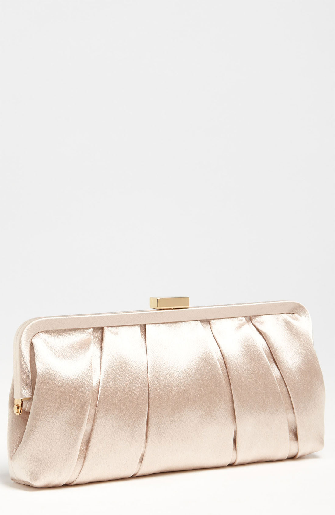 Nina Pleated Satin Clutch in Gold (champagne) Lyst