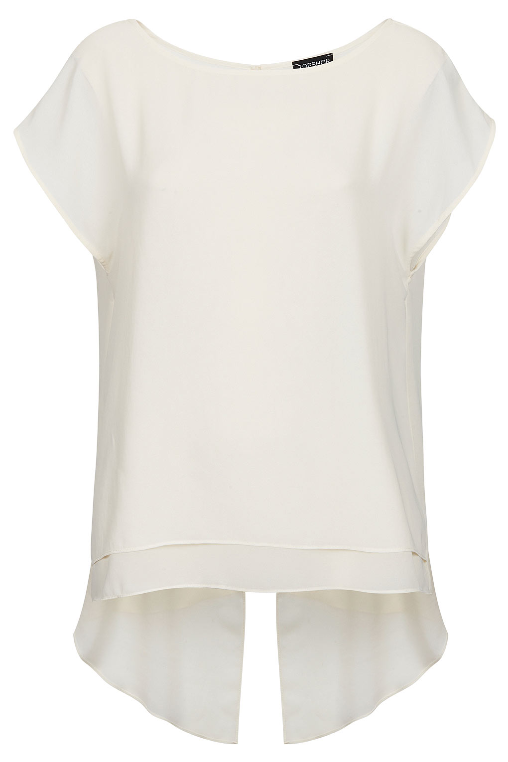 TOPSHOP Open Back Fishtail Blouse in Cream (White) - Lyst