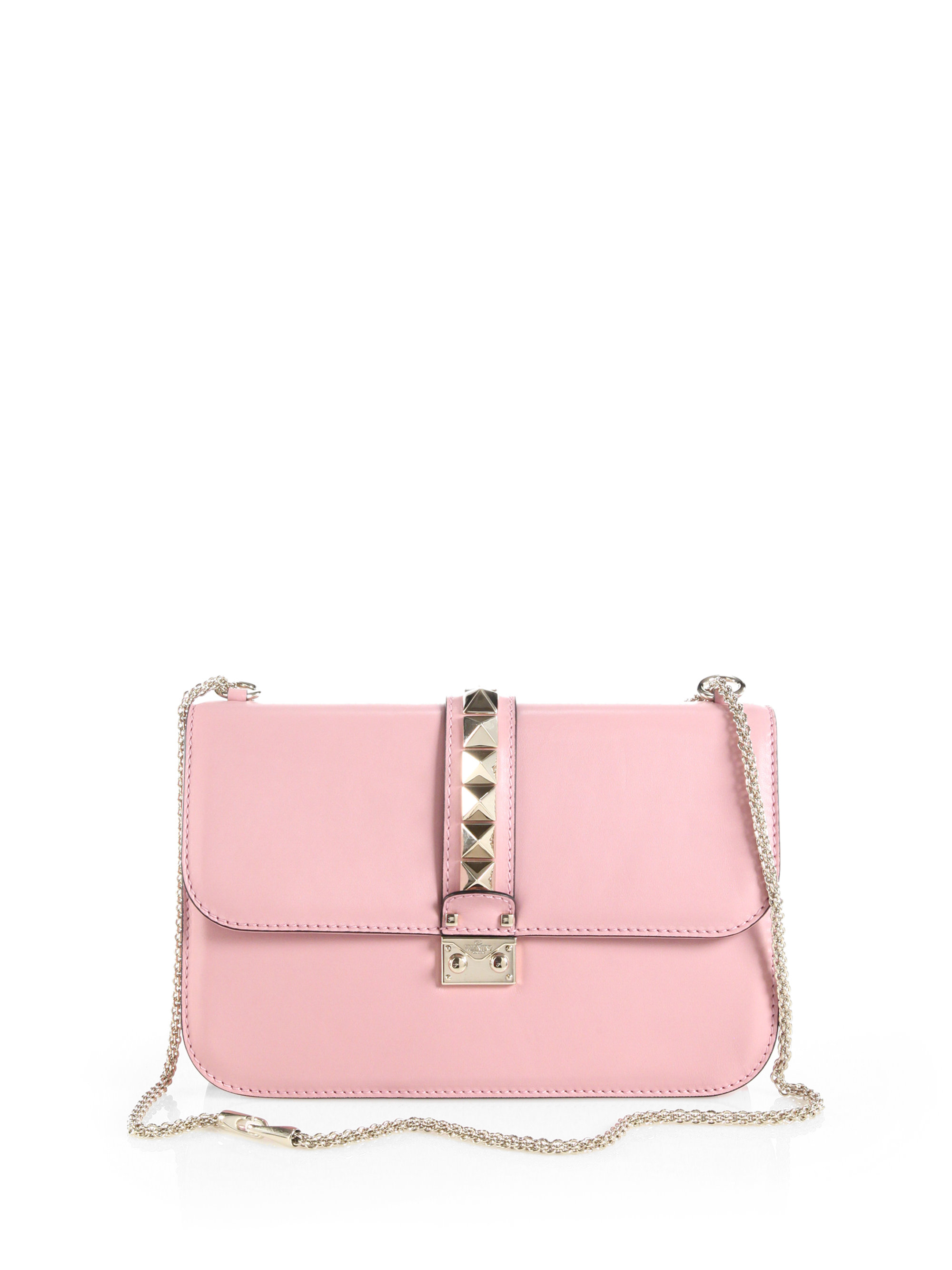 Valentino Rocklock Medium Shoulder Bag in Light Pink (Pink) - Lyst