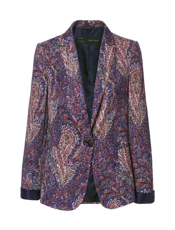Zara Paisley Blazer in Purple | Lyst
